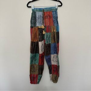 Patchwork Bohemian Harem Pants XS